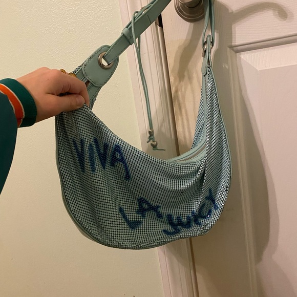 Juicy couture mesh /chain mail graffiti VIVA LA JUICY hobo bag - Picture 3 of 7